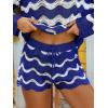 CUPSHE Striped Cover Up Shorts for Women Drawstring Waist Knit Swimsuit Coverup Beach Shorts Casual Bikini Cover Up(Royal Blue Striped)