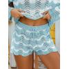 CUPSHE Striped Cover Up Shorts for Women Drawstring Waist Knit Swimsuit Coverup Beach Shorts Casual Bikini Cover Up(Sky Blue Striped)