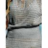 CUPSHE Women Crochet Swim Cover Up Short Sleeve V Neck Bathing Suit Beach Dress Summer Swimwear Coverups(Gray)