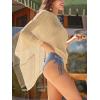 CUPSHE Women Sheer Poncho Top Lightweight See Through Shrug Swimsuit Coverup(Khaki)