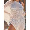 CUPSHE Women Sheer Poncho Top Lightweight See Through Shrug Swimsuit Coverup(White)