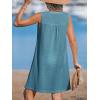 CUPSHE Women Swimsuit Cover Up Sleeveless Waffle Knit Summer Mini Beach Coverup Dress(Blue)