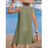 CUPSHE Women Swimsuit Cover Up Sleeveless Waffle Knit Summer Mini Beach Coverup Dress(Green)