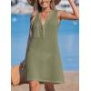 CUPSHE Women Swimsuit Cover Up Sleeveless Waffle Knit Summer Mini Beach Coverup Dress(Green)