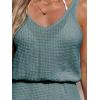 CUPSHE Women Swimsuit Cover Up V Neck Sleeveless Waffle Knit Beach Coverup Dress(Deep Green)
