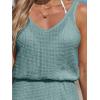 CUPSHE Women Swimsuit Cover Up V Neck Sleeveless Waffle Knit Beach Coverup Dress(Green)