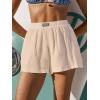 CUPSHE Women’s Casual Shorts Cotton High Rise Beach Cover Ups Summer Shorts with Pockets(Apricot)