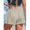 CUPSHE Women’s Casual Shorts Cotton High Rise Beach Cover Ups Summer Shorts with Pockets(B-beige)
