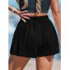 CUPSHE Women’s Casual Shorts Cotton High Rise Beach Cover Ups Summer Shorts with Pockets(B-black)