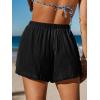 CUPSHE Women’s Casual Shorts Cotton High Rise Beach Cover Ups Summer Shorts with Pockets(Black)