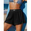 CUPSHE Women’s Casual Shorts Cotton High Rise Beach Cover Ups Summer Shorts with Pockets(Black)