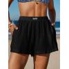 CUPSHE Women’s Casual Shorts Cotton High Rise Beach Cover Ups Summer Shorts with Pockets(Black)