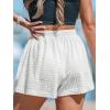 CUPSHE Women’s Casual Shorts Cotton High Rise Beach Cover Ups Summer Shorts with Pockets(B-white)