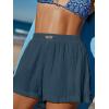 CUPSHE Women’s Casual Shorts Cotton High Rise Beach Cover Ups Summer Shorts with Pockets(Dark Blue)