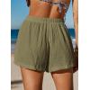 CUPSHE Women’s Casual Shorts Cotton High Rise Beach Cover Ups Summer Shorts with Pockets(Green)