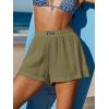 CUPSHE Women’s Casual Shorts Cotton High Rise Beach Cover Ups Summer Shorts with Pockets(Green)