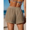 CUPSHE Women’s Casual Shorts Cotton High Rise Beach Cover Ups Summer Shorts with Pockets(Khaki)