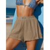 CUPSHE Women’s Casual Shorts Cotton High Rise Beach Cover Ups Summer Shorts with Pockets(Khaki)