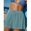 CUPSHE Women’s Casual Shorts Cotton High Rise Beach Cover Ups Summer Shorts with Pockets(Lake Blue)