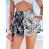 CUPSHE Women’s Casual Shorts Cotton High Rise Beach Cover Ups Summer Shorts with Pockets(Leaf Print)