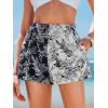 CUPSHE Women’s Casual Shorts Cotton High Rise Beach Cover Ups Summer Shorts with Pockets(Leaf Print)