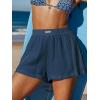 CUPSHE Women’s Casual Shorts Cotton High Rise Beach Cover Ups Summer Shorts with Pockets(Navy)