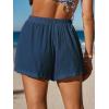 CUPSHE Women’s Casual Shorts Cotton High Rise Beach Cover Ups Summer Shorts with Pockets(Navy)