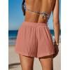 CUPSHE Women’s Casual Shorts Cotton High Rise Beach Cover Ups Summer Shorts with Pockets(Pink)