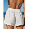 CUPSHE Women’s Casual Shorts Cotton High Rise Beach Cover Ups Summer Shorts with Pockets(White)