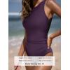 CUPSHE Women’s One Piece Swimsuit Bathing Suit Tummy Control High Neck Cutout Back Hook Mesh Swimwear(Deep Purple)