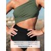 CUPSHE Women’s One Piece Swimsuit One Shoulder Color Block Side Cutout Ruched Bathing Suit(Eucalyptus Green/Black)