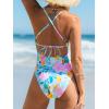 CUPSHE Women’s One Piece Swimsuit Plunging Neck Adjustable Crisscross Strappy Bathing Suit Swimwear Ruched(Pastel Floral)