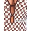 CUPSHE Women’s One Piece Swimsuit Plunging V Neck Keyhole Bathing Suit Cutout Adjustable Straps Spaghetti Color Block(Brown/White Plaid)