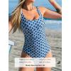 CUPSHE Women’s One Piece Swimsuit Square Neck Bathing Suit Wide Straps Back Hook Cutout Ruched Swimwear(Navy Blue/Geo)