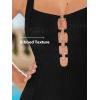 CUPSHE Women’s One Piece Swimsuit Square Neck Cutouts Bathing Suit Ribbed Texture Crisscross Back Self Tie Swimwear(Black)