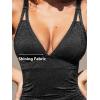 CUPSHE Women’s One Piece Swimsuit Tummy Control V Neck Bathing Suit Ruched Slimming Swimwear Shining Cutout Back Hook(Black)