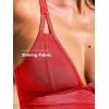 CUPSHE Women’s One Piece Swimsuit Tummy Control V Neck Bathing Suit Ruched Slimming Swimwear Shining Cutout Back Hook(Red)