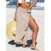 CUPSHE Women’s Sarong Cover Up Chiffon Swimwear Wrap Skirt Self Tie Ruffle Beach Cover Ups(Beige)