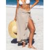 CUPSHE Women’s Sarong Cover Up Chiffon Swimwear Wrap Skirt Self Tie Ruffle Beach Cover Ups(Beige)
