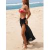 CUPSHE Women’s Sarong Cover Up Chiffon Swimwear Wrap Skirt Self Tie Ruffle Beach Cover Ups(Black)