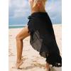CUPSHE Women’s Sarong Cover Up Chiffon Swimwear Wrap Skirt Self Tie Ruffle Beach Cover Ups(Black)
