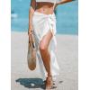CUPSHE Women’s Sarong Cover Up Chiffon Swimwear Wrap Skirt Self Tie Ruffle Beach Cover Ups(White)