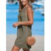 CUPSHE Women’s Sleeveless Swimsuit Coverup Waffle Knit Swimwear Beach Cover Ups Twisted Mini Dress(Army Green)
