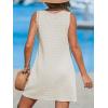 CUPSHE Women’s Sleeveless Swimsuit Coverup Waffle Knit Swimwear Beach Cover Ups Twisted Mini Dress(Beige)