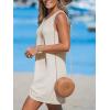CUPSHE Women’s Sleeveless Swimsuit Coverup Waffle Knit Swimwear Beach Cover Ups Twisted Mini Dress(Beige)