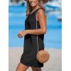 CUPSHE Women’s Sleeveless Swimsuit Coverup Waffle Knit Swimwear Beach Cover Ups Twisted Mini Dress(Black)