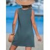 CUPSHE Women’s Sleeveless Swimsuit Coverup Waffle Knit Swimwear Beach Cover Ups Twisted Mini Dress(Celadon Green)