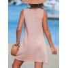 CUPSHE Women’s Sleeveless Swimsuit Coverup Waffle Knit Swimwear Beach Cover Ups Twisted Mini Dress(Dusty Pink)