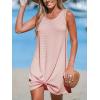 CUPSHE Women’s Sleeveless Swimsuit Coverup Waffle Knit Swimwear Beach Cover Ups Twisted Mini Dress(Dusty Pink)