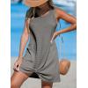 CUPSHE Women’s Sleeveless Swimsuit Coverup Waffle Knit Swimwear Beach Cover Ups Twisted Mini Dress(Grey)